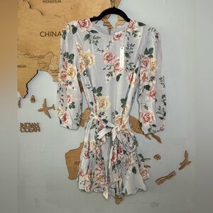 olivaceous floral dress mini